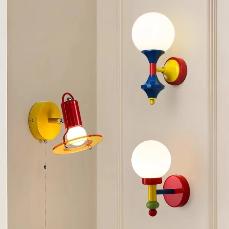 ممفيس مصابيح الحائط الملونة غرفة المعيشة حائط الخلفية الممر غرفة نوم الأطفال فندق الديكور الشمعدانات الداخلية الإنارة #1