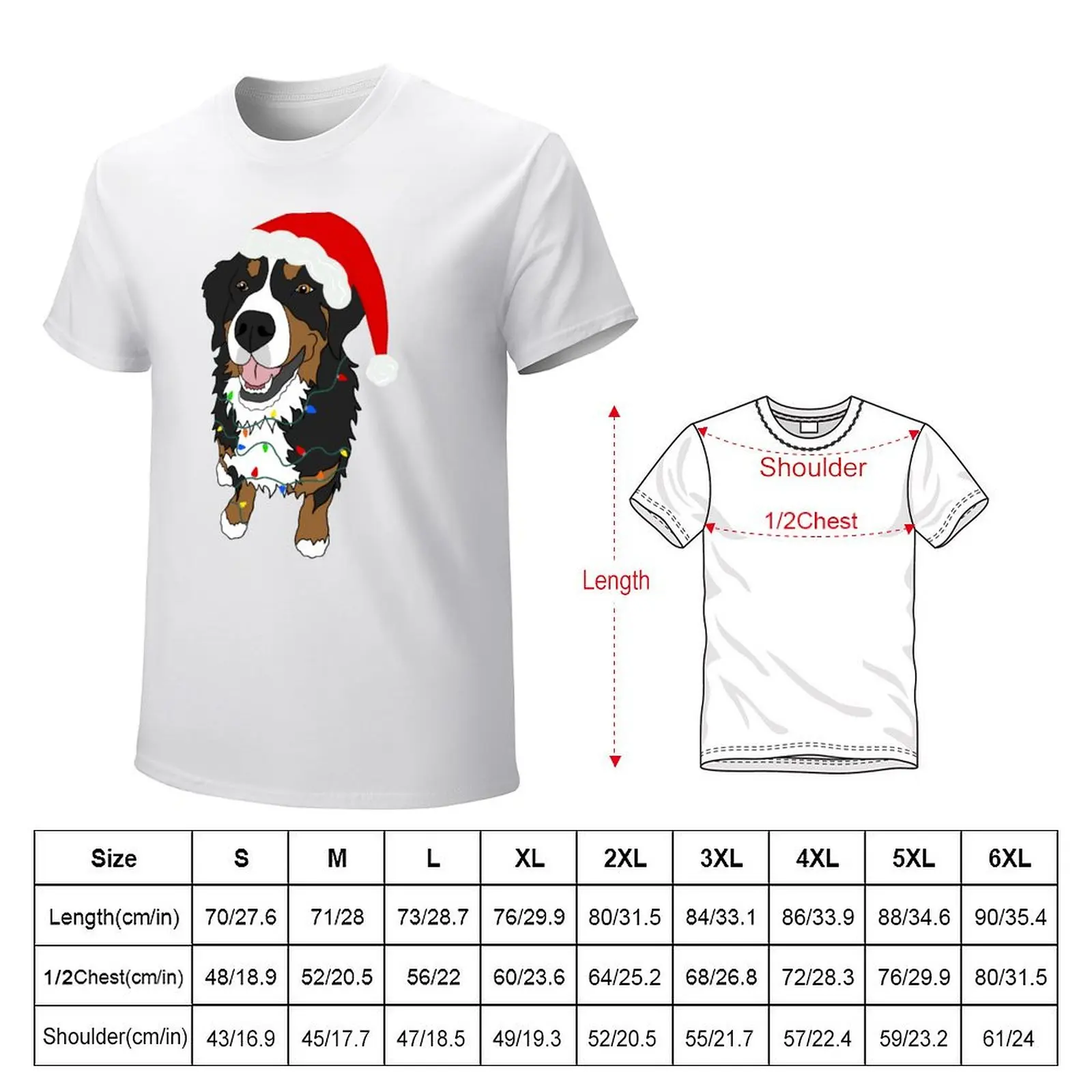 Christmas Bernese Mountain Dog T-Shirt customs quick drying mens cotton t shirts