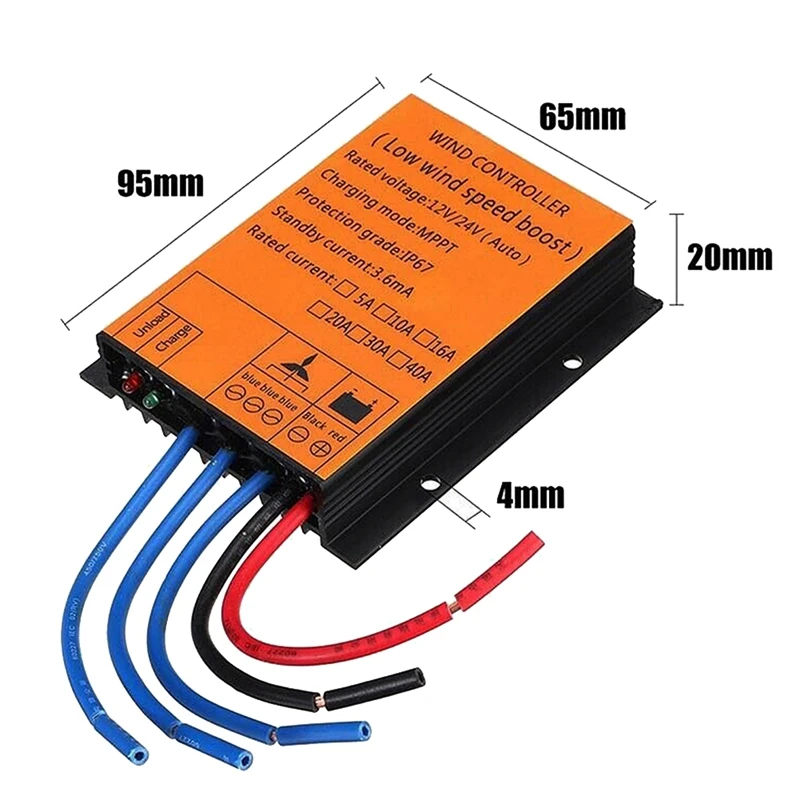 IDUD 12V 24V 300W MPPT Charge Controller 20A LOW WIND SPEED VOLTAGE Regulator For Wind Turbine Generator Three Phases