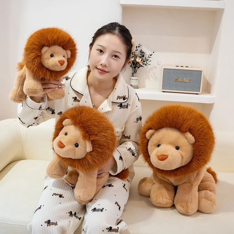 

35cm Hairy Lion Plush Toys Cartoon Kawaii Soft Stuffed Dolls Girls Sleeping Companion Plush Toys Homedecor Lion Pillow