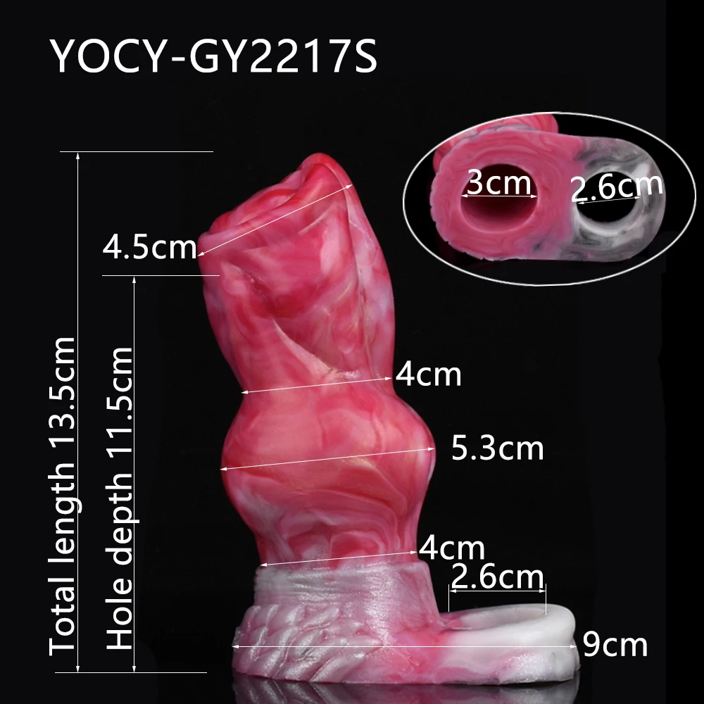 FAAK Large Wolf Knot Penis Sleeve Hollow Dildo Fantasy Sheath Ring Silicone Cock Enlargement Extender Sex Toys For Men Size S L