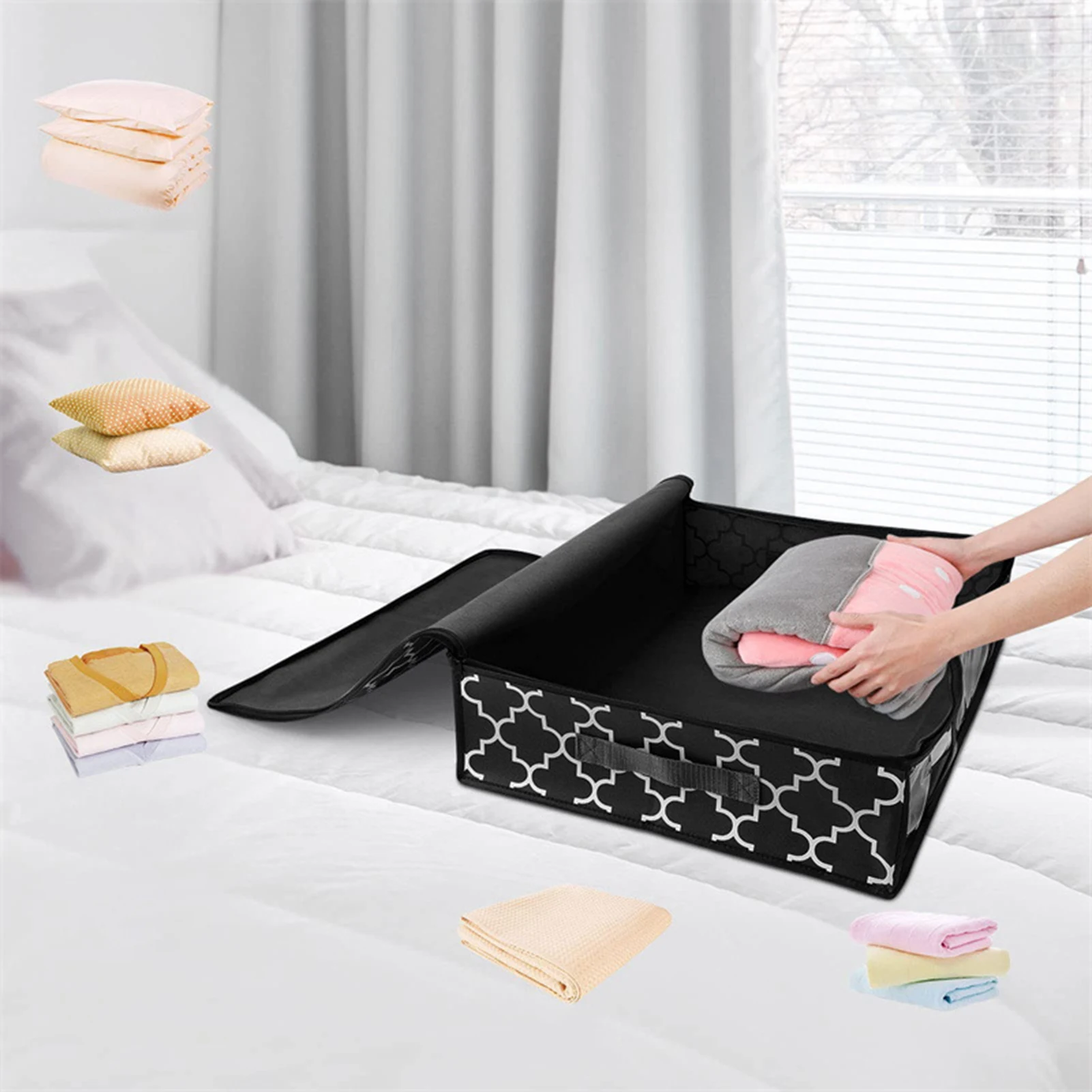 Bedding Bag Under-Bed Storage Organizer Quilt Blanket Clothing Storage Case Thick Clothes Container Duvet Blanket Sorting Bags