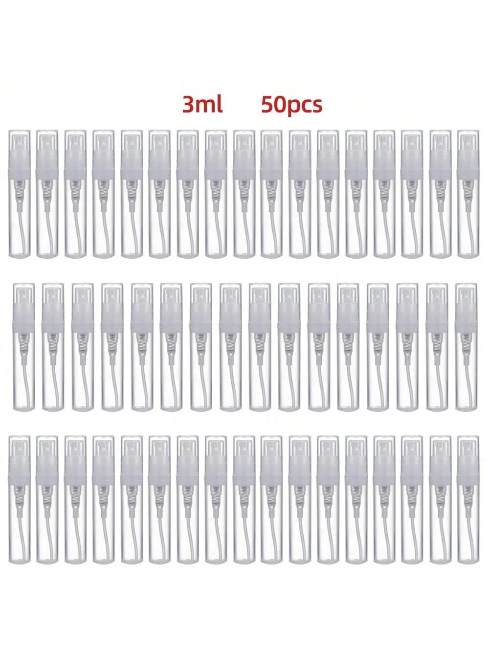 50/100 Stück 2ml 3ml 5ml Plastik-Schnappverschlussflasche Auslaufsichere Mini-Parfümflasche Leichte Tragbare Feuchtigkeitsspendende Sprühflasche – Detail 3