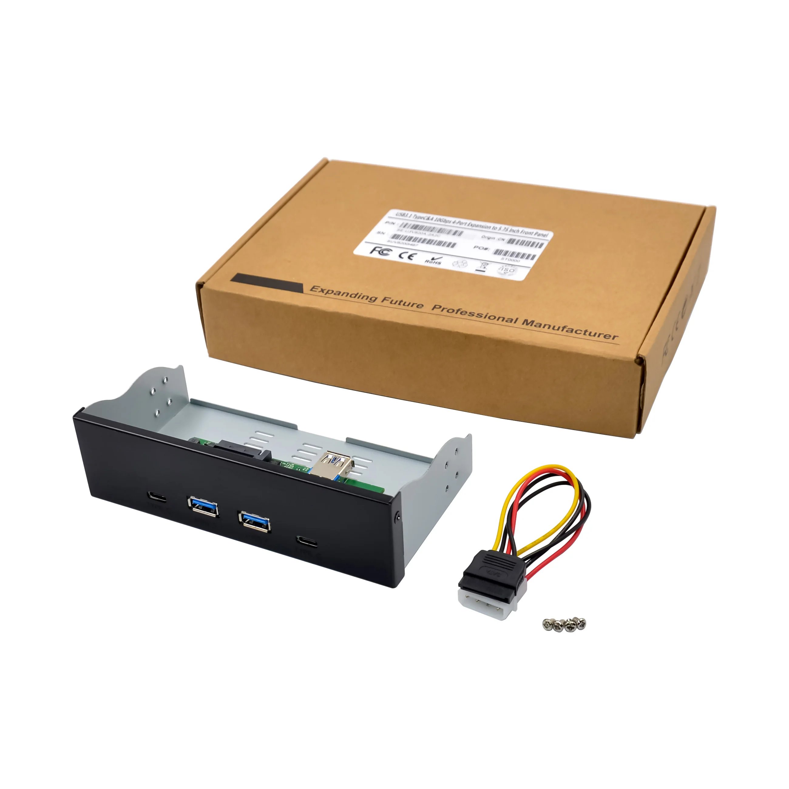 Sunweit st663 acessórios de computador painel frontal 4 portas 5.25 "frente usb3.1 2a2c 820 usb hub divisor suporte combo interno adaptar