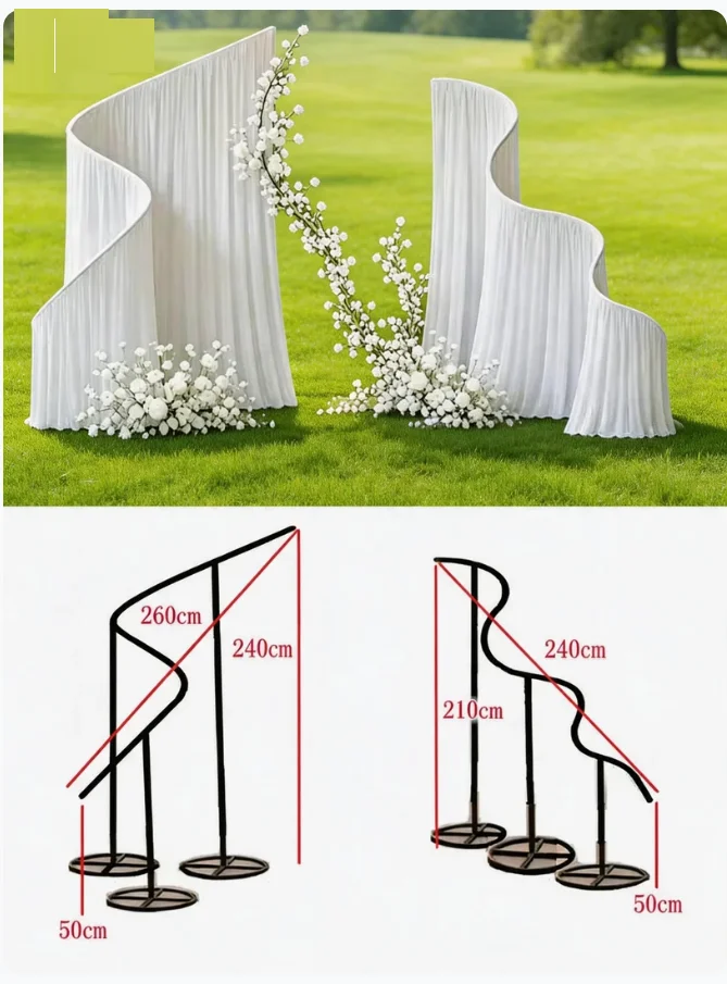 Luxuriöser Metall-Hochzeitsbogen DIY-Dekorationsrahmen für Outdoor-Partys, Bühnenhintergrund, Hängender Blumenständer für besondere Anlässe – Detail 1