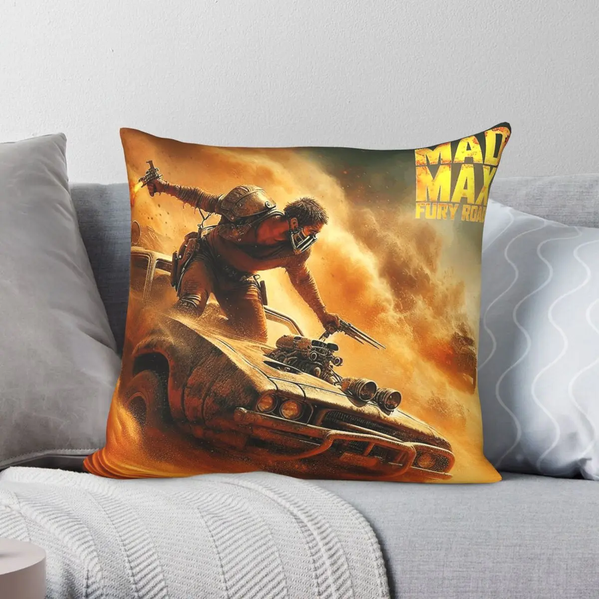 Mad Max Fury Road Square Pillowcase Polyester Linen Velvet Pattern Zip Decor Throw Pillow Case Sofa Seater Cushion Cover