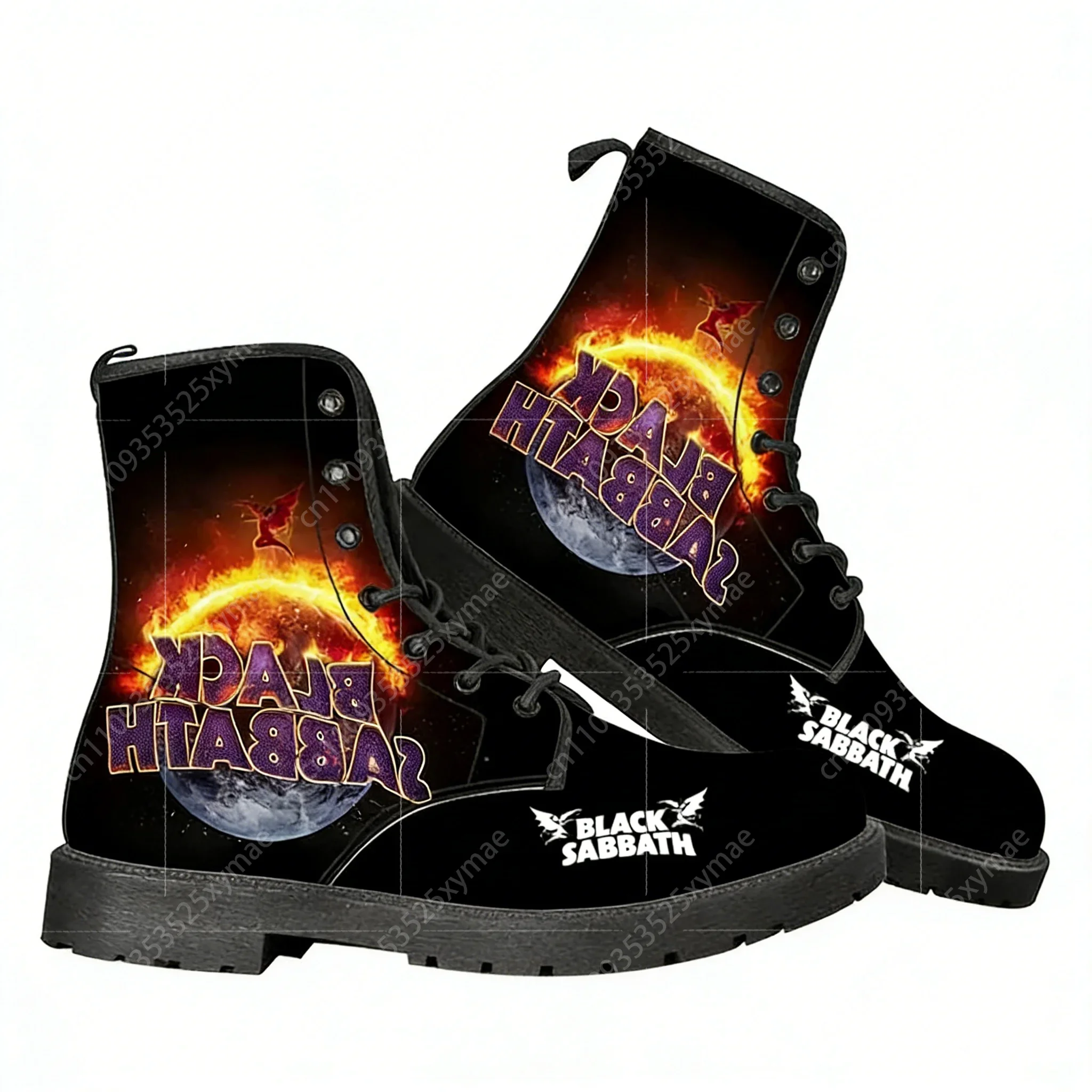 

Black Sabbath Rock Band Casual Boots Heavy Metal Band Mens Womens Teenager Shoes Fashion 3D Boot Outdoor Customize Made Shoe