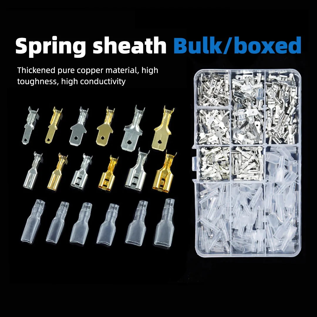 

2.8/4.8/6.3mm Insulated Male Female Termin Spade Connector Plug Electrical Sleeve Wire Wrap Connector for 22-16 AWG