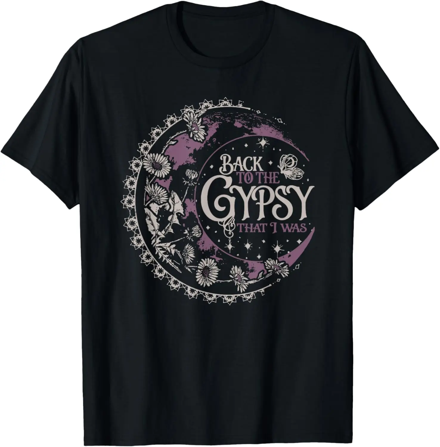 Back To The Gypsy That I Was T-Shirt 100% Cotton Trendy Y2K Short-Sleeve Tee – Soft, Quick-Drying, & Moisture-Wicking; Ideal