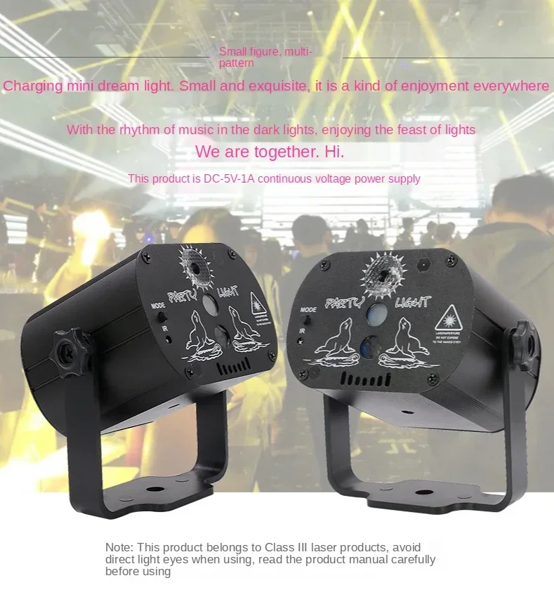 New USB Mini Laser Light Ktv Decorative Music Rhythm Laser Beam Light LED Remote Control Stage Light