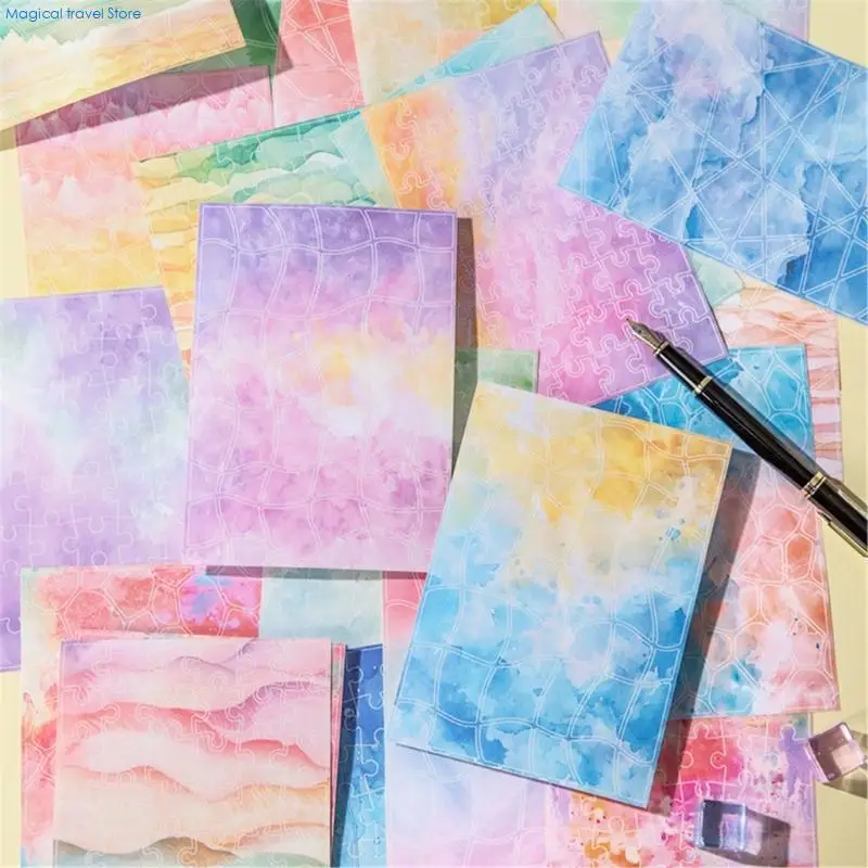 N2UB 5Pcs Aesthetic Watercolor Sticker Removable Paper Sticker for Scrapbooking
