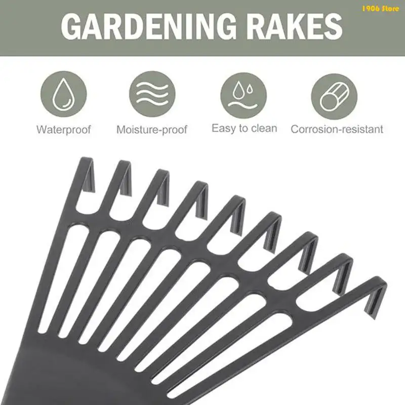 U1JB 2Pcs Plastic Handheld Rakes Comfortable Grip With 9 Teeth For Balcony Farming
