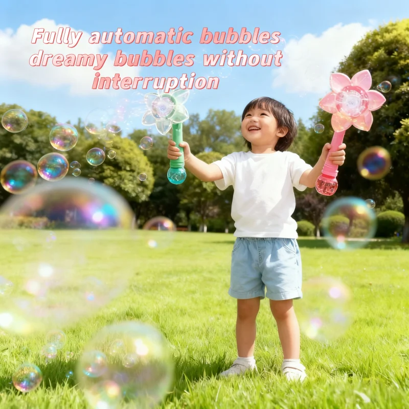 Nuovo modello di macchina per bolle di fiori completamente automatica con un solo pulsante portatile: un regalo per bambini per un giocattolo a tema atmosfera di matrimonio