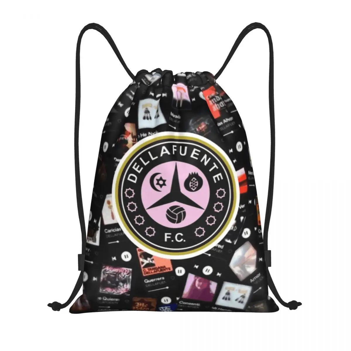 Custom Dellafuente FC Logo Gotico Drawstring Backpack Bags Women Men Lightweight Gym Sports Sackpack Sacks for Traveling