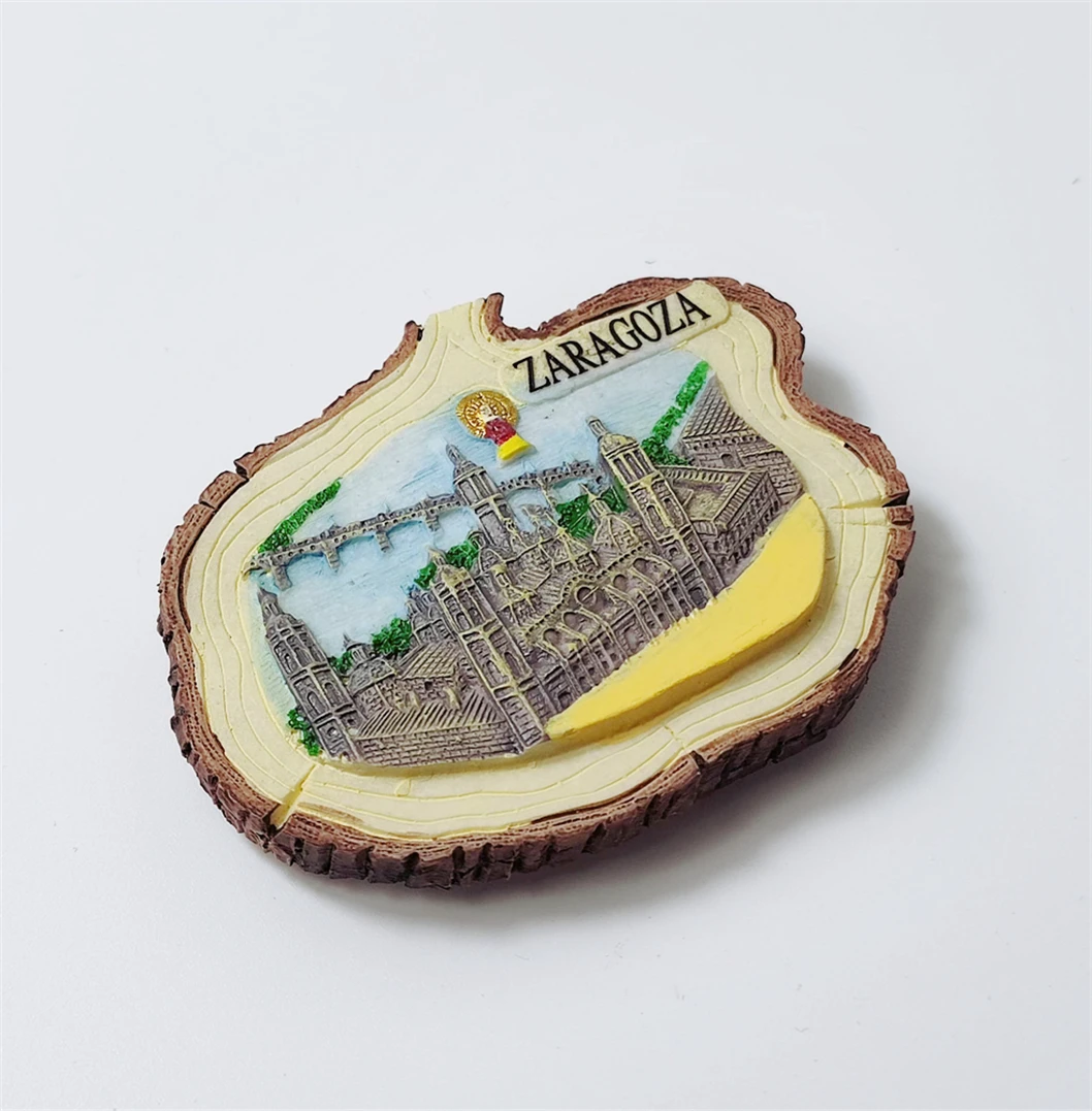 مغناطيس ثلاجة ثلاثي الأبعاد مصنوع يدويًا من الراتنج ، هدية تذكارية في إسبانيا ، مجموعة ديكورات منزلية
