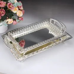 Multifunctional Food Tray Container Display Tray with Handle Table Organizer for Cookies Cupcake Display Stand Fruit Tray