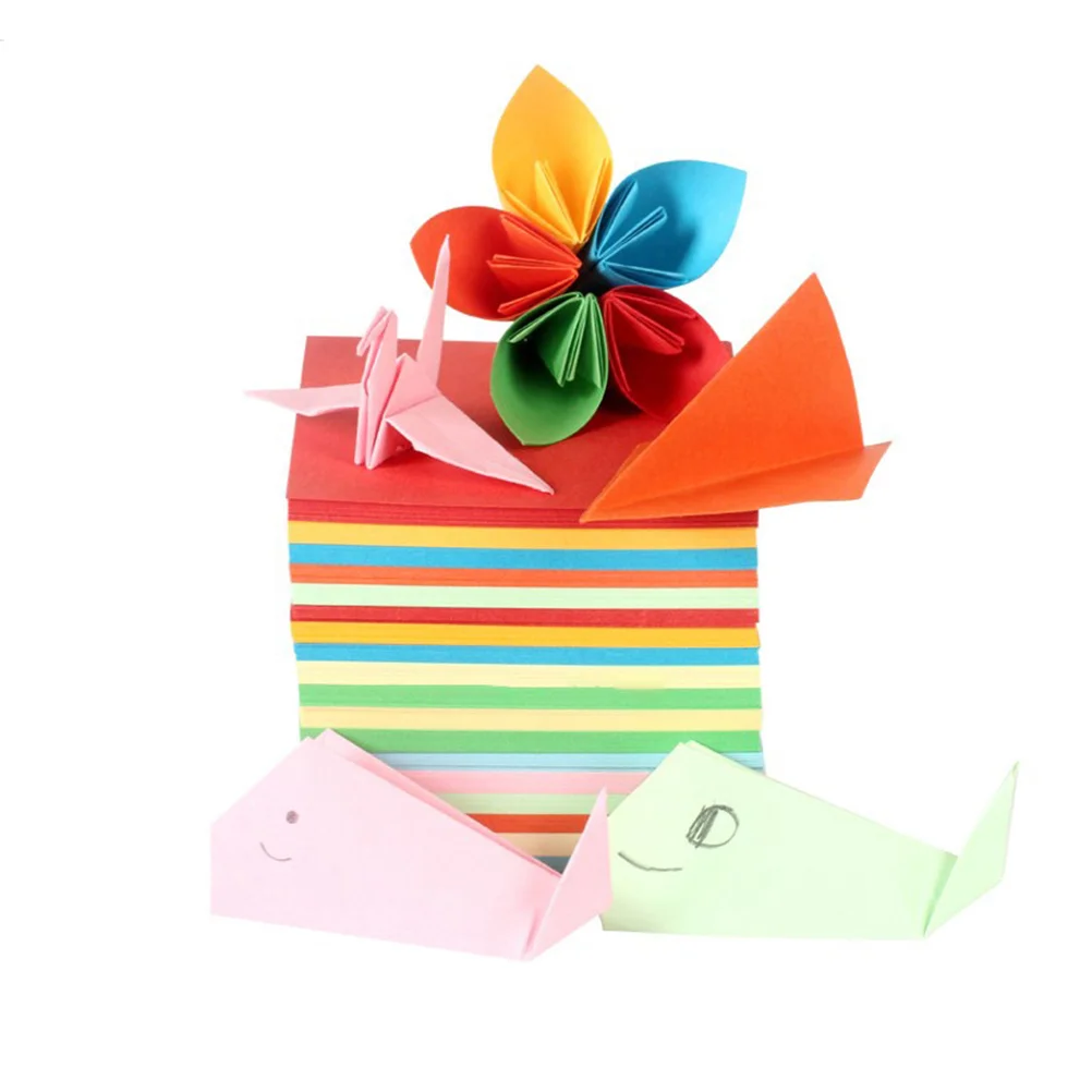 500 Uds. Hojas plegables de papel de colores de 7cm, suministros para manualidades DIY para proyectos de arte de guardería, papel de colores mezclados de 10 colores