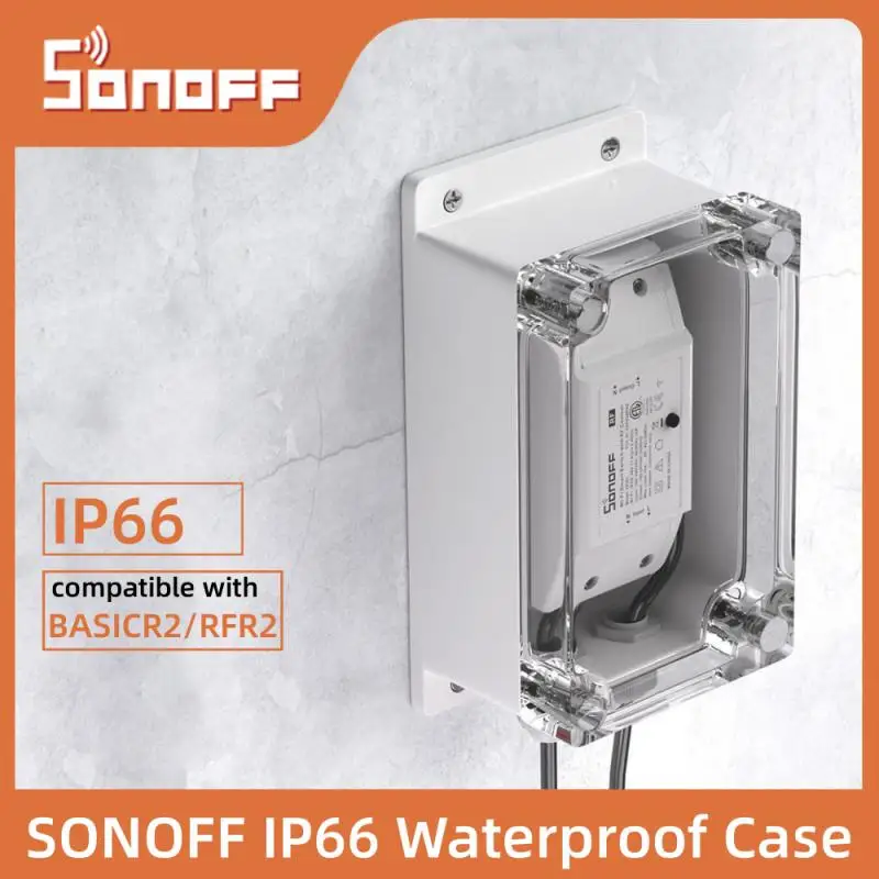 

SONOFF 1/2Pcs IP66 Waterproof Junction Box Smart Home ABS+PC High Quality Waterproof Case Compatible With BASICR2/BASICR4/RFR2