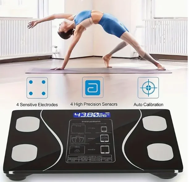 

1 Smart Digital Bathroom Scale Wireless Enabled, AccurateWeighing with LCD Display, Suitable for Home