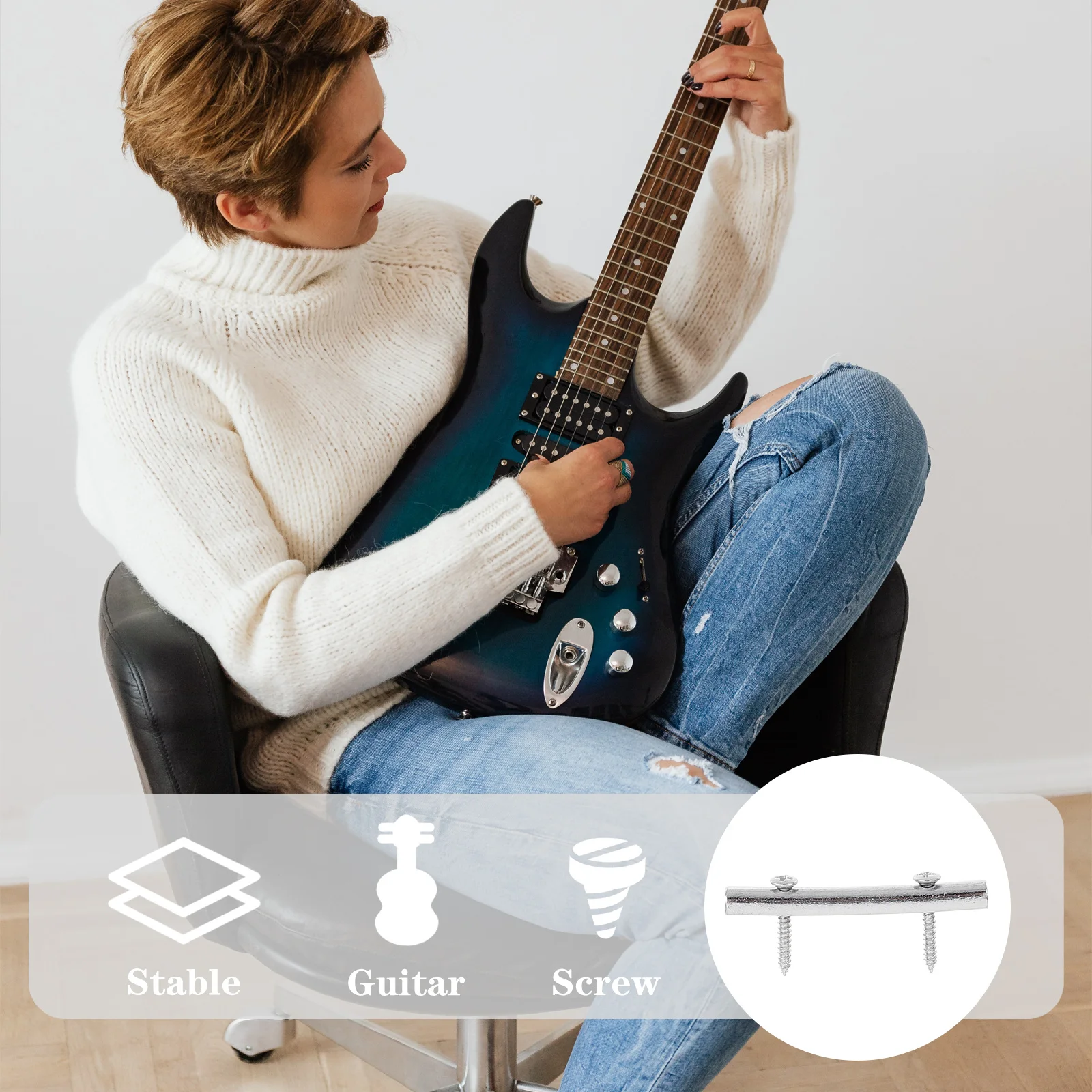 

3Sets Pressure Chord Rods Zinc Alloy Guitar String Retaining Bars Durable Stable String Device Musical Instrument Accessory