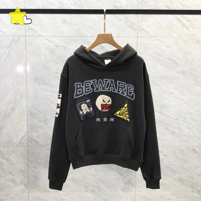 

Casual Fashion Foam Printing Hoodie Hooded Men Women High Quality 100% Cotton Pullovers With Tags