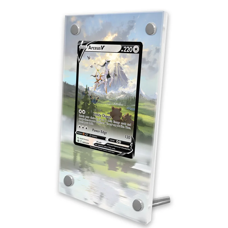 포켓몬 카드 벽돌 PTCG Admored Mewtwo Arceus Celebi Ogerpon 자체 제작 애니메이션 게임 확장 아트 선물 아크릴 보호 케이스 완구