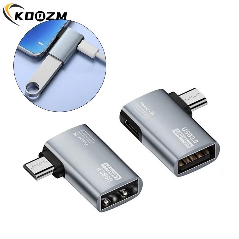 OTG Кабель-адаптер 4K, 90 градусов, с левым углом