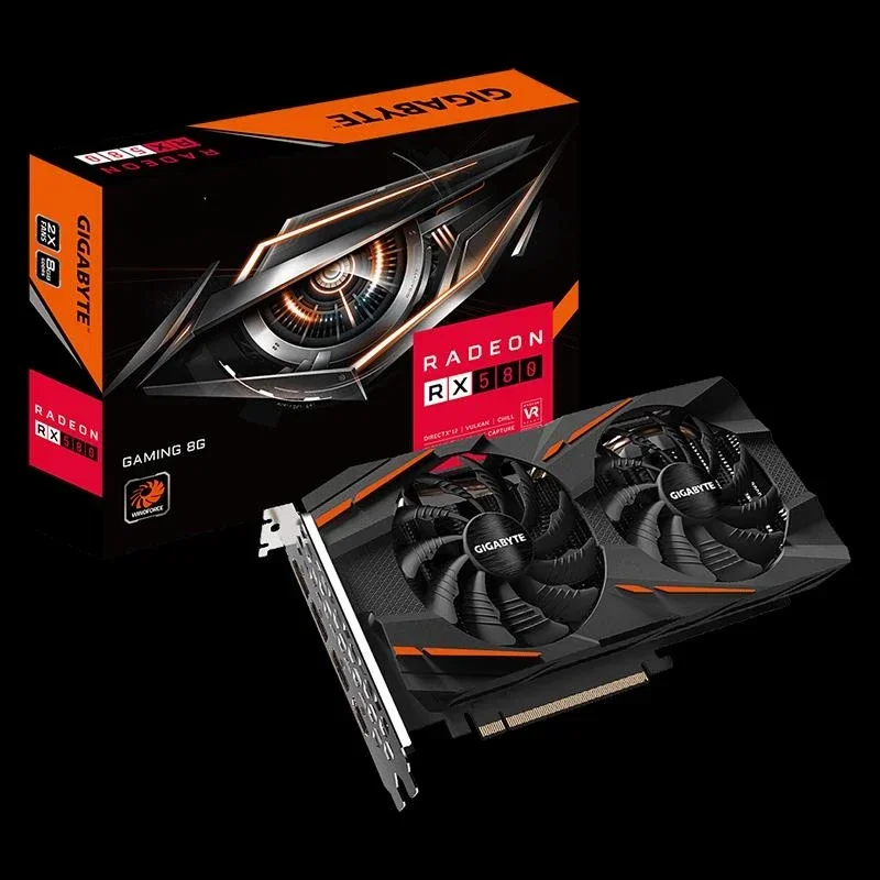 Hot sales RX 580 8gb Graphics card rx590/5500/5600/5700XT for gaming giga byte 500W GDDR5 256bit PCIE4.0 DP DVI 7 nm view 3