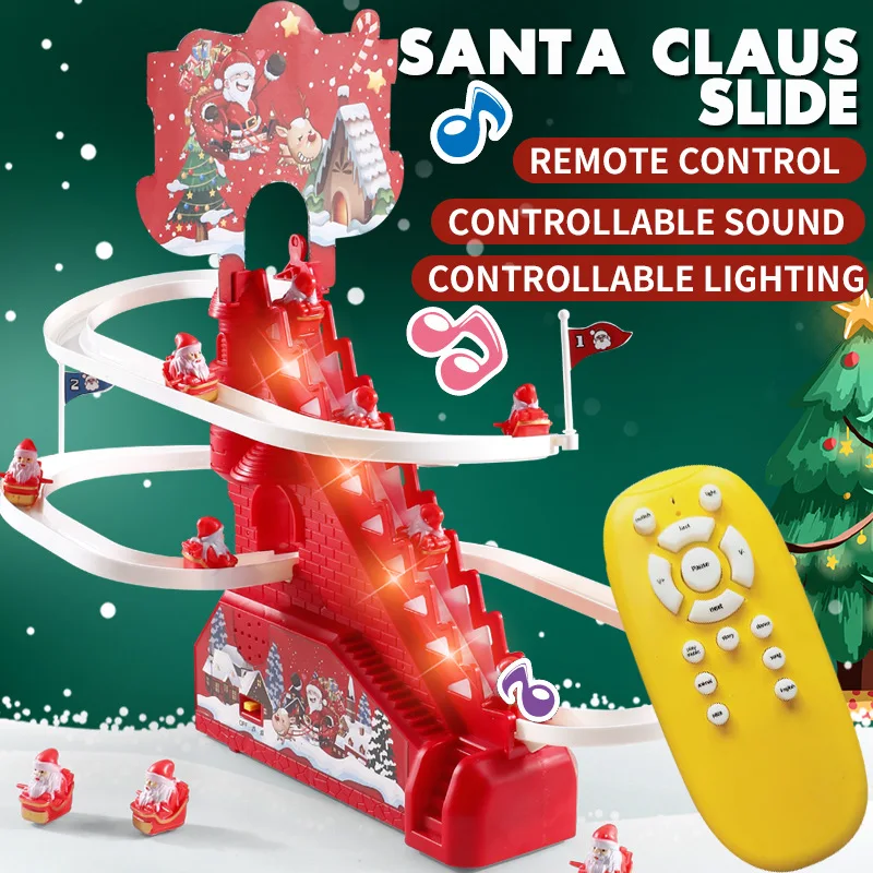 Electric Climbing Ladder Santa Claus Xmas Gift Ladder Climbing Santa for Christmas Party Shelf Bedroom Office