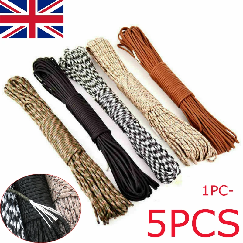 30.5m 4mm Diameter Rope Bundles Lanyard Rope Black Camping Equipment Survival Kit Climbing emergency rope for