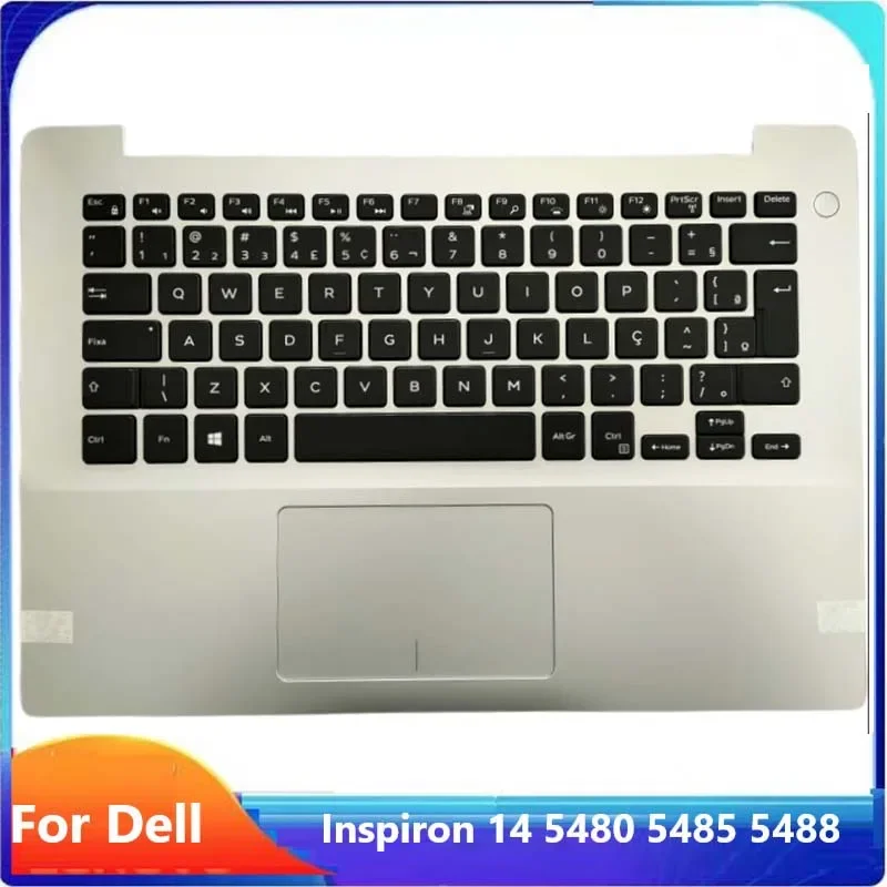 

MEIRROW Новинка/орг для Dell inspiron 14 5480 5485 5488 Подставка для рук бразильская клавиатура верхняя крышка подсветка серебристая, 0DNF8W DNF8W