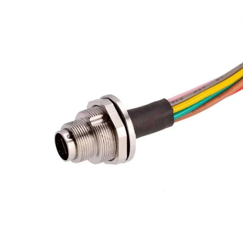 

M9 Socket 3 4 5 6 7 8 Pins Female male Solder Type Front Back Panel Mount Waterproof Connectors With 30CM Cables
