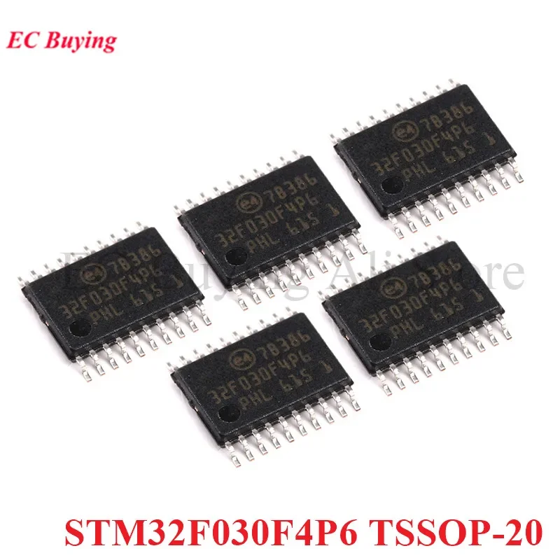 5pcs/1pc STM32F030F4P6 STM32F030 STM32F 32F030F4 STM32 F030F4P6 TSSOP-20 ARM Cortex-M0 32 bit Microcontroller MCU Chip IC