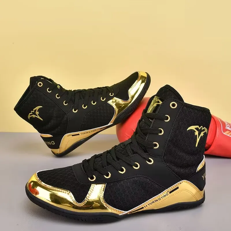 Professional Wrestling Shoe Comfortable Boxing Shoes For Men Anti-Slippery Fighting Shoes High Top Gym Training Shoe For Men