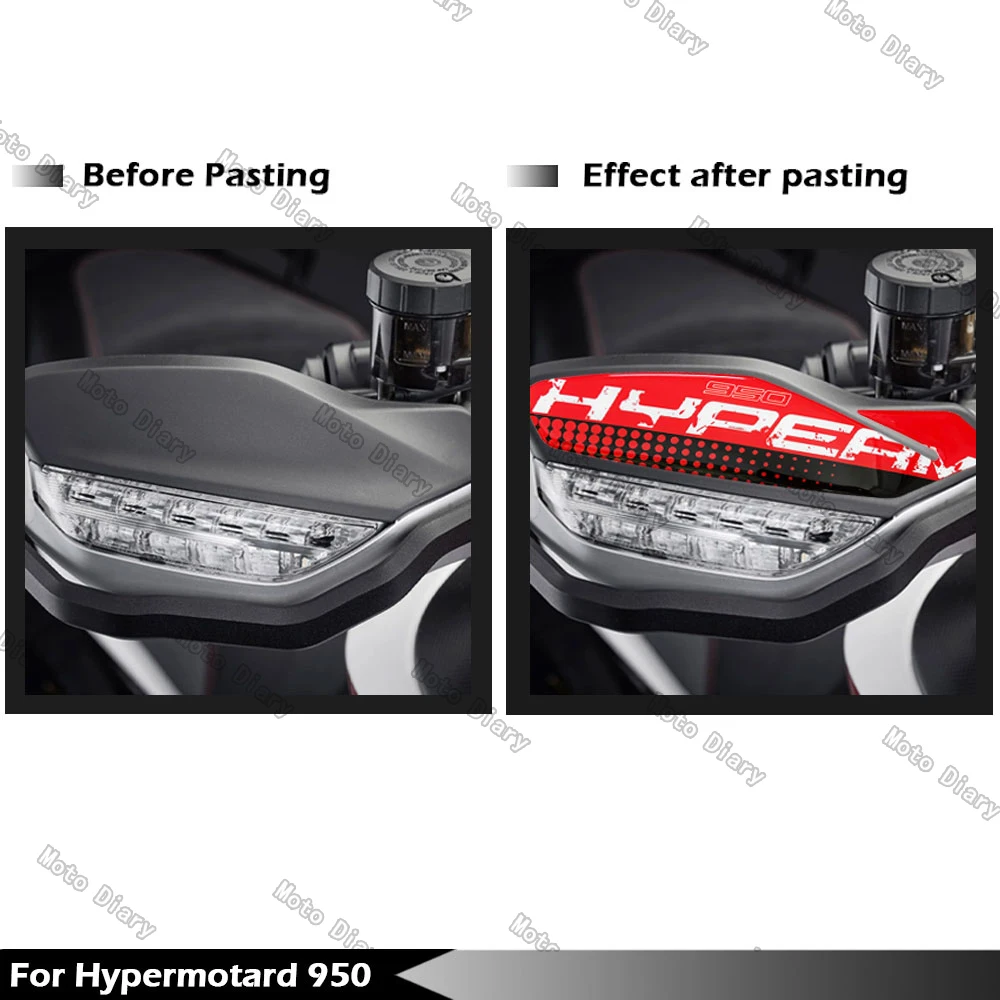 3D Motorcycle Handguard Stickers Hand Guard Shield Protection Decals For Hypermotard 950 SP 950 RVE