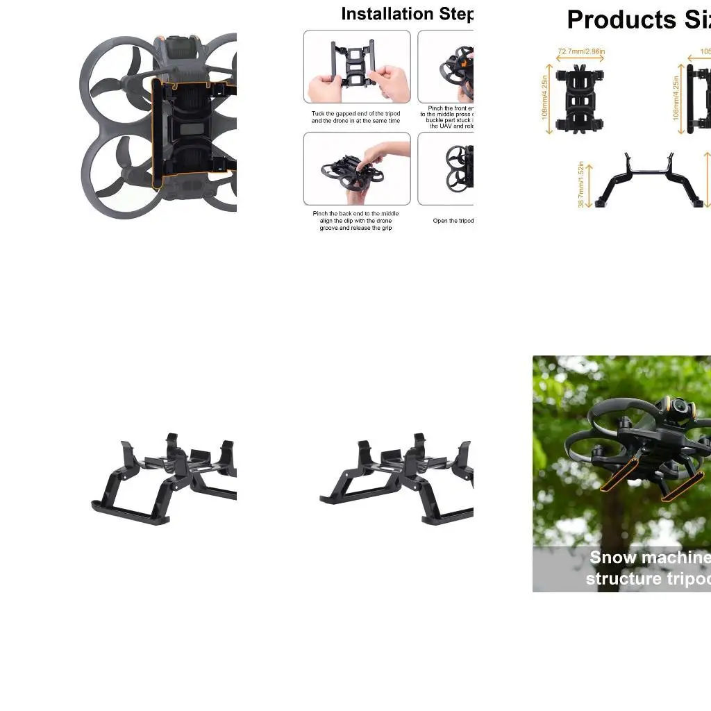 652f Landing Skids Landing Gear Gear perna para avata 2, leve e sem obstrutivos