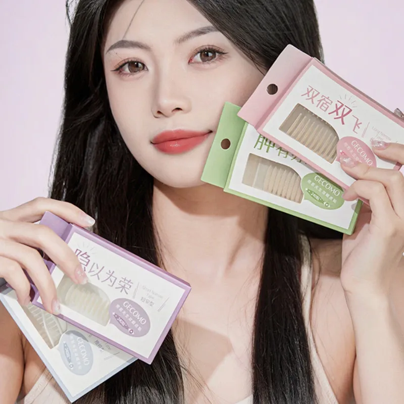 240pcs 보이지 않는 눈꺼풀 테이프 자연 붙여 넣기 Monolids 후드 푹신한 눈을위한 오래 지속되는 이중 접이식 자체 접착 스티커