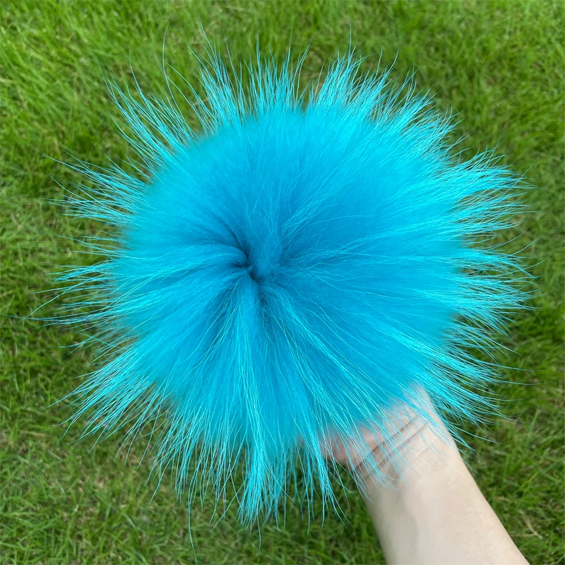 Weicher Bommel aus 100 % natürlichem Fuchspelz, Bommel aus Waschbärfell für Mützen, Mützen, Taschen, Schals – Detail 11
