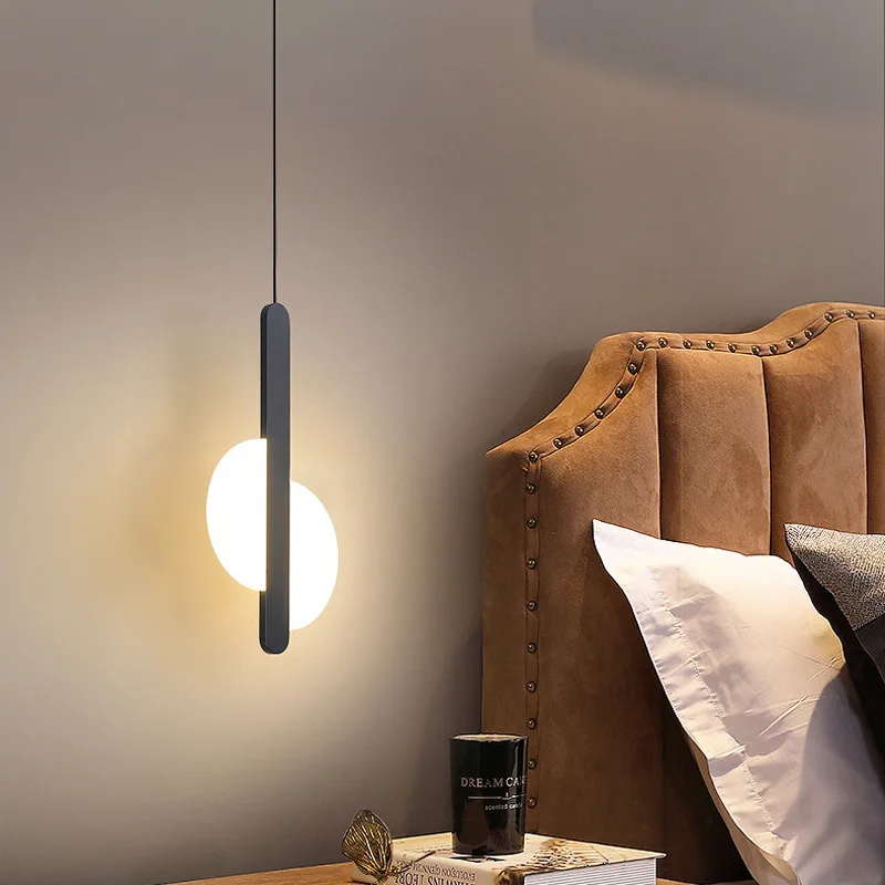 Lámpara colgante LED de estilo nórdico, candelabros de decoración de arte Simple y moderno para restaurante, dormitorio, sala de estar, diseño de