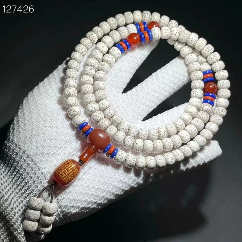 108-Piece Dry-Polished Hongyun Heart Sutra-Moon High-Density Bodhi Bracelet And Necklace