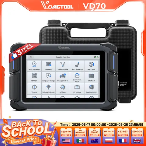 VDIAGTOOL VD70 Lite OBD2 Automotive Scanner Bi-Directional Car Diagnostic Key Tool Programmer with 31+Reset DOIP Free Updates
