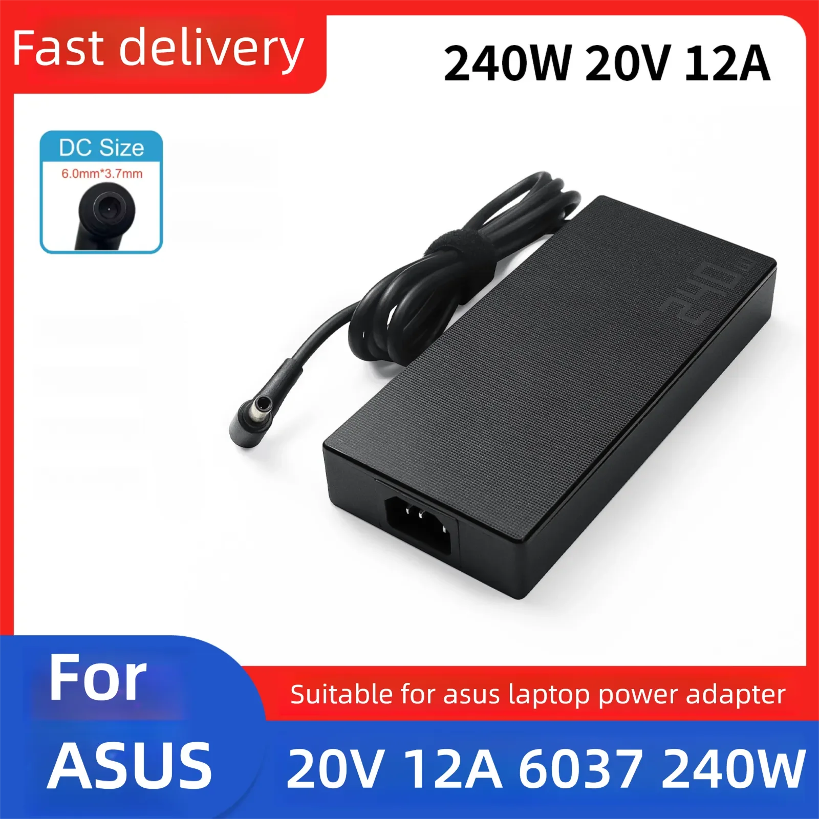 New 240W 20V 12A 6.0x3.7mm Adapter Laptop Charger For ASUS ROG 15 GX550LXS RTX2080 Power Supply ADP-240EB B G17 G713IM GX550LXS