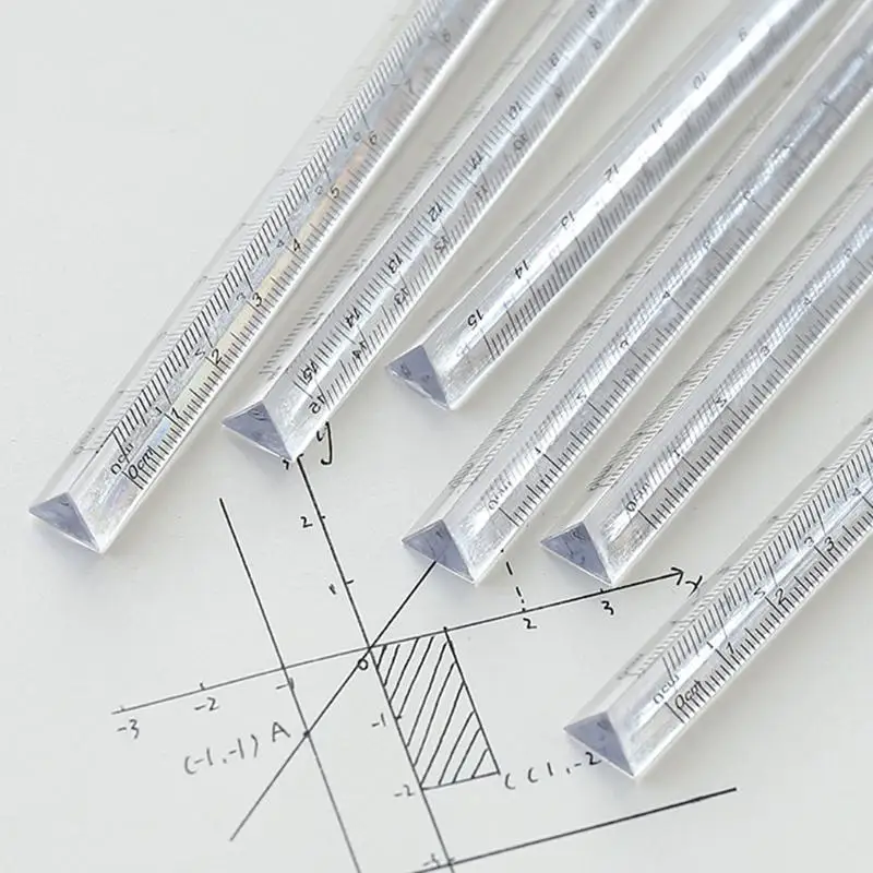 R53C Portable Acrylic Straight Ruler Accurate Mathematics Ruler Student Supplies