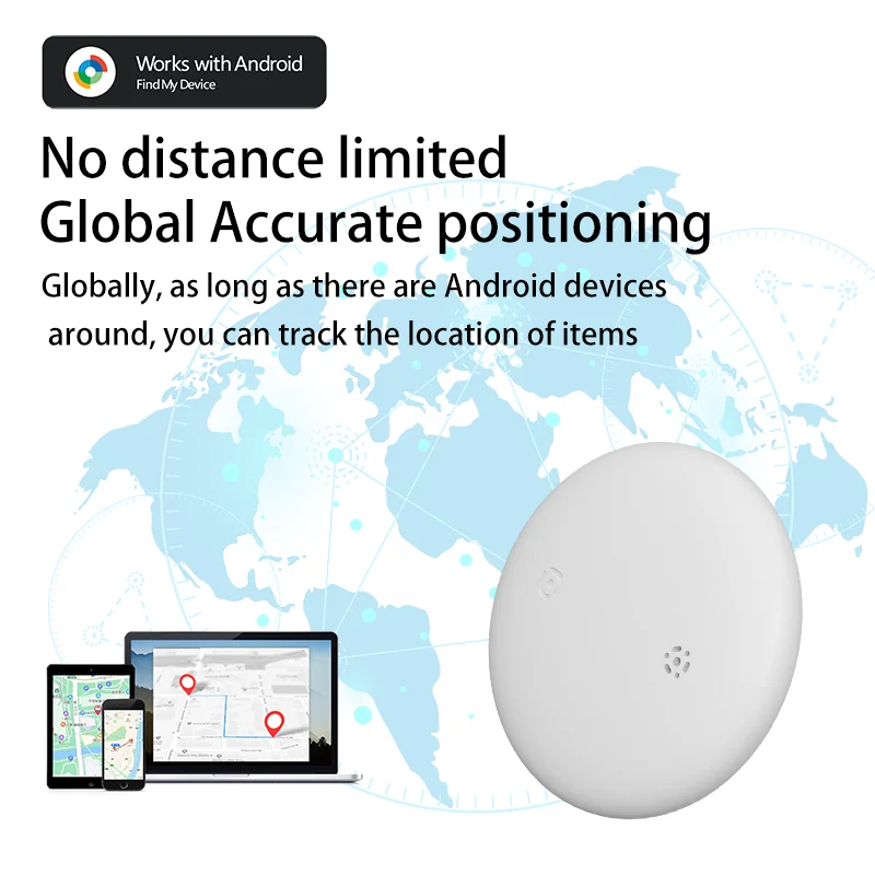 جهاز تتبع صغير بنظام تحديد المواقع مقاوم للماء Airtag يعمل مع تطبيق Google Find My APP بلوتوث محدد موقع مكافحة خسر مفاتيح الجهاز الحيوانات الأليفة المسنين الاطفال مكتشف