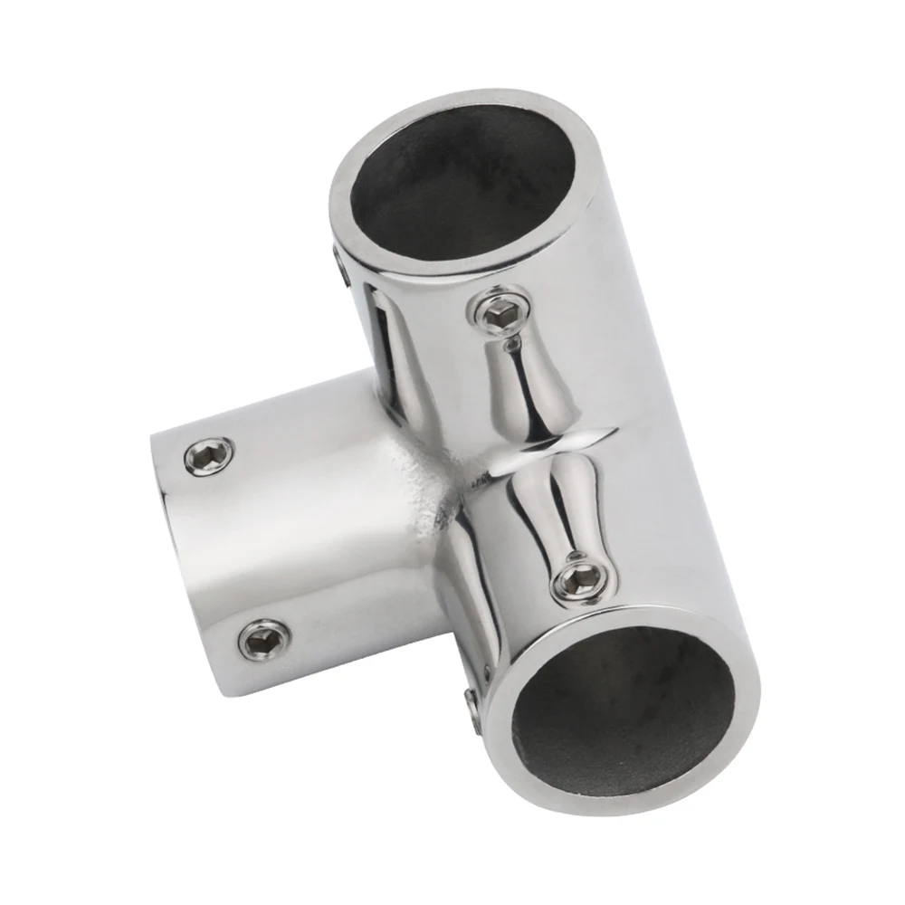Marine 316 Stainless Steel Rail Fittings 90° 3 Way Corner Elbow Tubing Boat Handrail Fitting 22/25/30/32mm Marine Hardware
