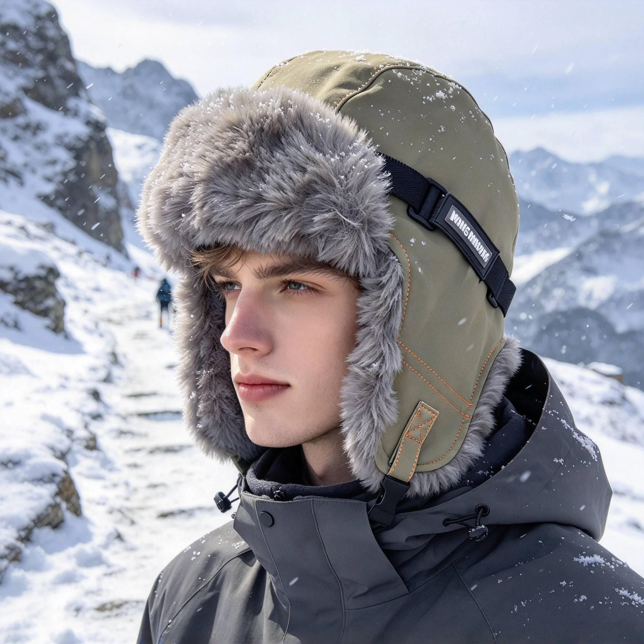 Men's Plush Ear-Protecting Lei Feng Hat, Retro Workwear Style, Autumn and Winter Outdoor Snow Weather Mountaineering and Cycling Windproof Face Protection Hooded Winter Hat, Available in Multiple Colors