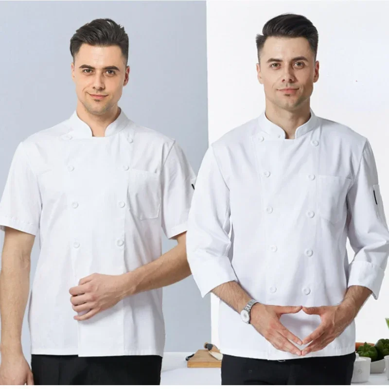 Classic Double-Breasted Chef Jacket for Hotel Restaurant Bakery Uniform