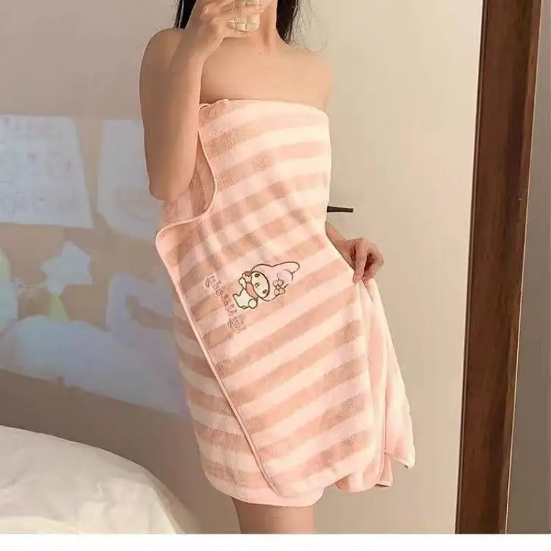 

Cinnamoroll детское банное полотенце Kawaii с героями мультфильмов My Melody, новый домашний впитывающий банный халат Kuromi, быстросохнущая полиэстеровая шапка для сухих волос