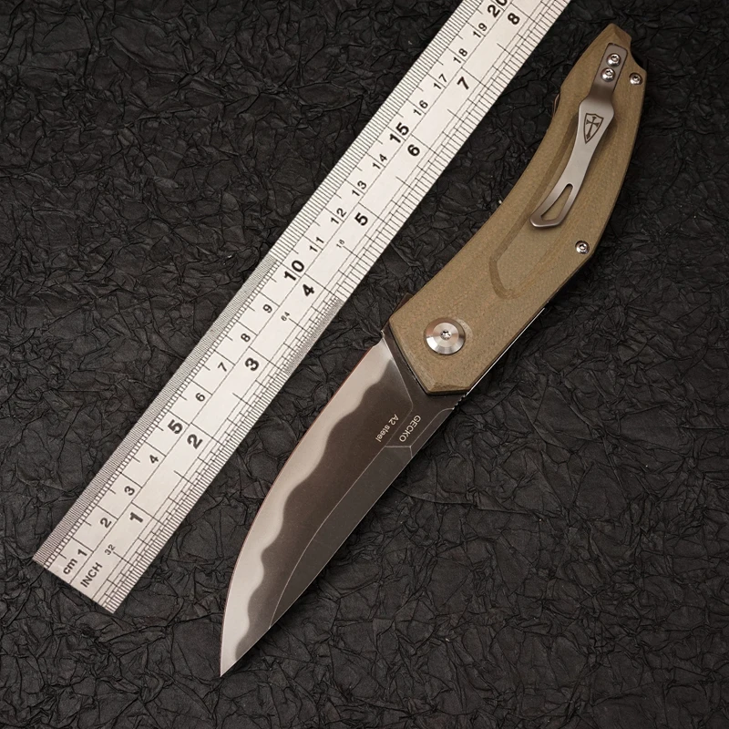 

Outdoor Folding Knife - A2 Steel Survival Pocket Knife with TC4 Titanium Alloy Clip & Handmade Gift Box