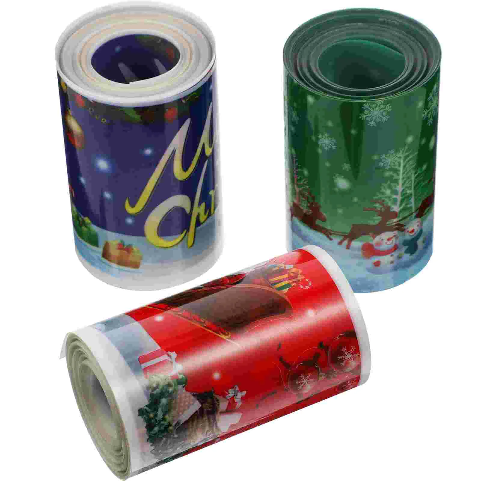 3 Rolls Cake Christmas Border Wrappers Packaging Surrounding Edge Accessory Cupcake Collar Wrapping Tool Mousse Packing Decor